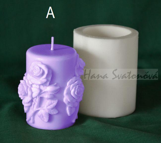 Válec Růže A - výška 7,5cm