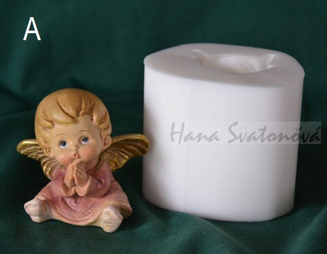 Andělíček buclatý se srdíčkem - výška 5,5cm