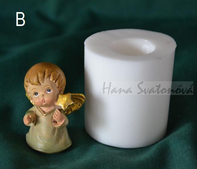 Andělíček buclatý s hvězdičkou - výška 4,5cm