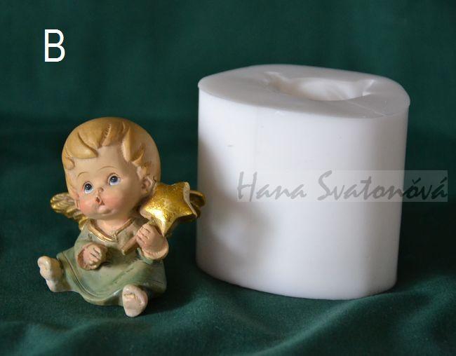 Andělíček buclatý se srdíčkem - výška 5,5cm