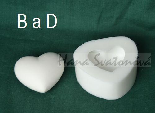 Srdce asymetrické vel. vel. 8,5x11,5x tloušťka 3cm